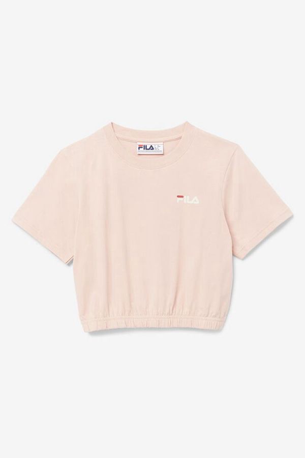 Fila Felicity Cropped With Elastic Hem Women's Tee - Rose/Red,NZ 98-56134